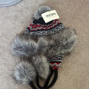 Winter Wonderland Kids Hat with Pom Poms